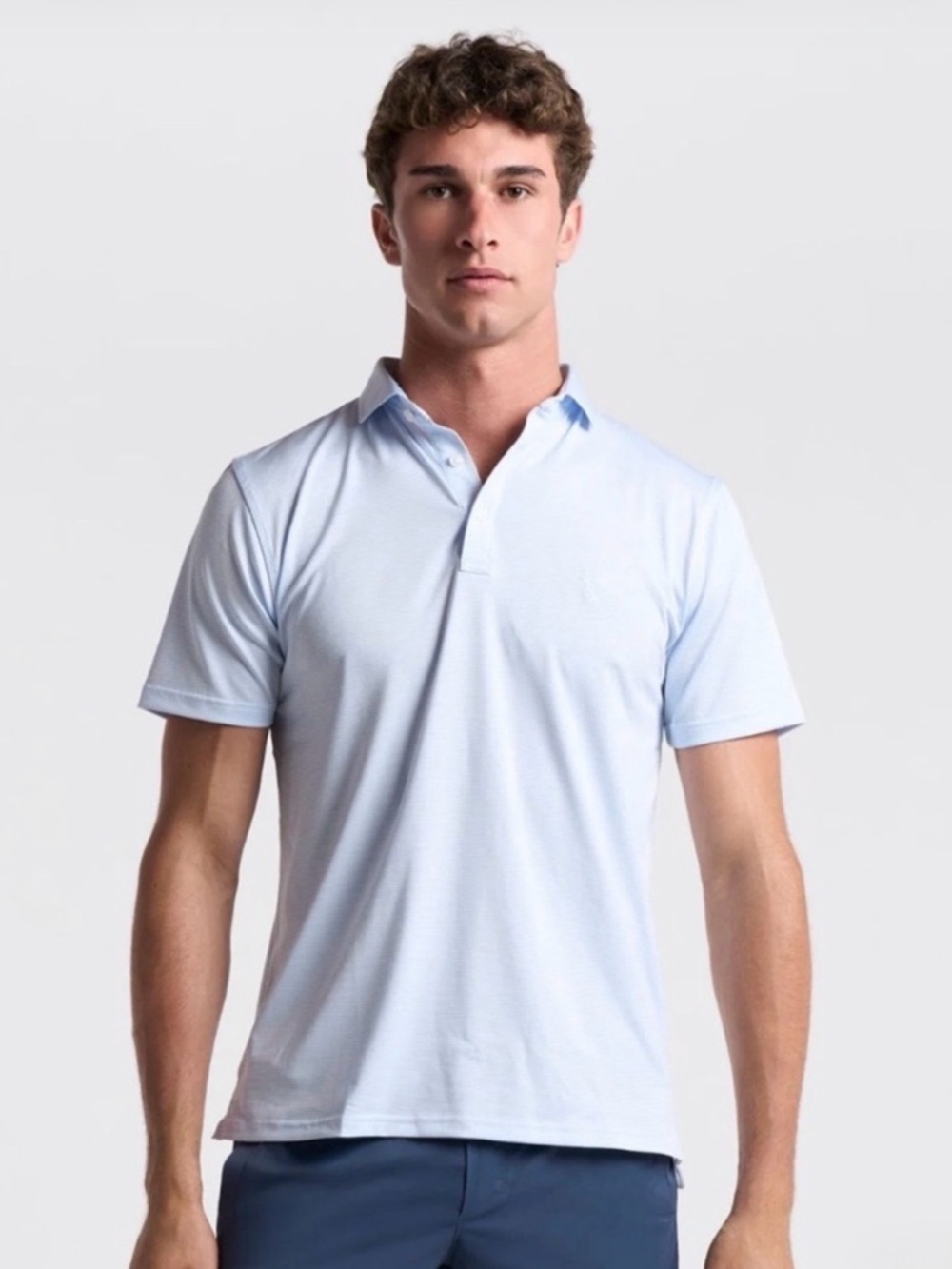 Birddogs Light Blue Striped Men's Polo Shirt - Size XXL